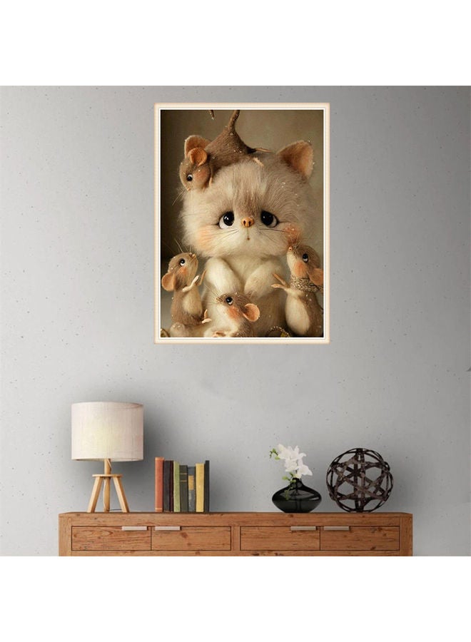 Cat And Mouse Themed 5D Diamond Painting Kit Multicolour - Image 3